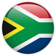 Image showing South Africa Flag Glossy Button