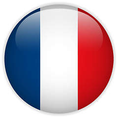 Image showing France Flag Glossy Button