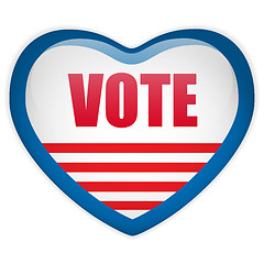 Image showing United States Election Vote Heart Button.