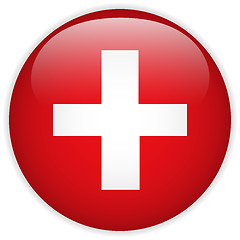Image showing Switzerland Flag Glossy Button