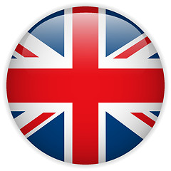 Image showing United Kingdom Flag Glossy Button