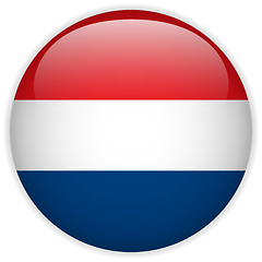Image showing Netherlands Flag Glossy Button