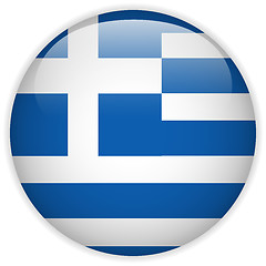 Image showing Greece Flag Glossy Button