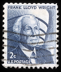 Image showing Stamp printed in the United States of America shows Frank Lloyd Wright