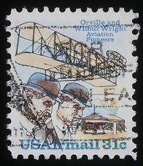 Image showing Stamp printed in USA issued for the 75th Anniversary of First Powered Flight