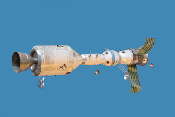 Image showing Model connected spaceships Apollo and Soyuz