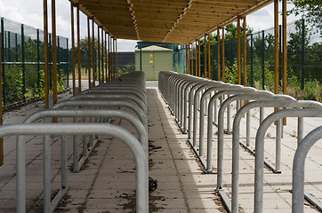 Image showing Bicycle railings