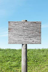 Image showing Blank old sign on sunny day