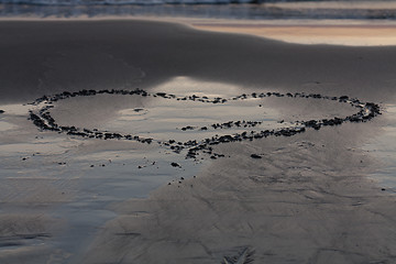 Image showing Heart on Beach