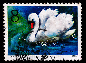 Image showing A Stamp printed in China shows swan