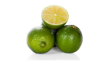 Image showing three limes isolated on white