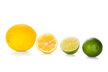 Image showing lime and lemon isolated on white