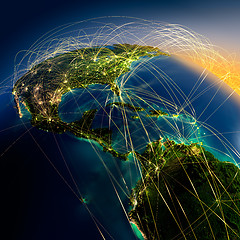 Image showing Main air routes in Central America