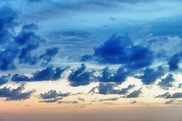 Image showing Cloudy sky before sunset