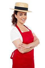 Image showing Baker woman posing casually with arms crossed