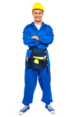 Image showing Industrial contractor posing with crossed arms