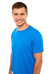 Image showing Cheerful casual man smiling at camera