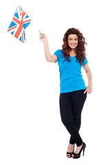 Image showing Stylish portrait of female UK supporter