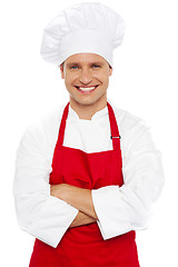 Image showing Portrait of a smiling chef with arms crossed