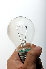 Image showing plain light bulb in human hand