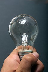 Image showing plain light bulb in human hand