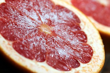 Image showing fresh grapefruit with sugar