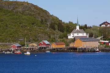 Image showing Fishing port in Moskenes