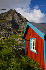 Image showing Red fishing hut