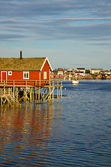 Image showing Fishing house on Lofoten