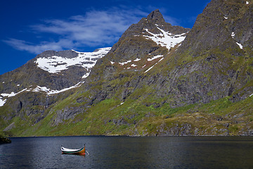 Image showing Canoe in fjord