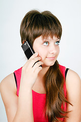 Image showing teen girl talking on a cell phone