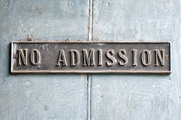 Image showing No Admission