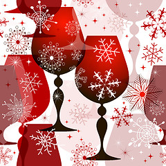 Image showing Christmas red-white seamless pattern