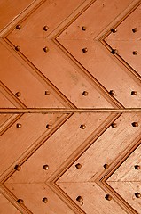 Image showing Antique wooden doors closeup and details. 
