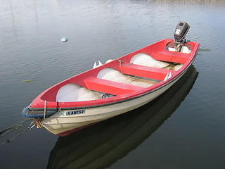 Image showing Rowboat with a motor