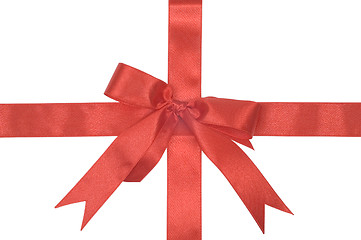 Image showing Red ribbon with bow