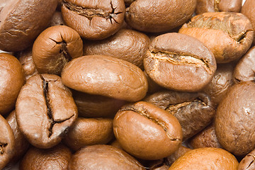 Image showing Textures - Coffee Beans Macro