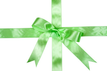Image showing green ribbon with bow