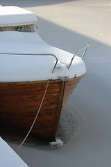 Image showing Wooden boat in ice # 03