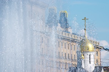 Image showing Chapel. Novosibirsk.Fountain