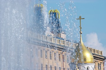 Image showing Chapel. Novosibirsk.Fountain