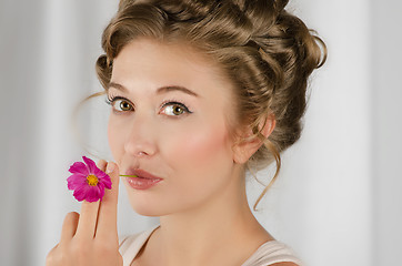 Image showing beauty woman closeup portrait