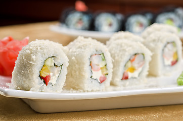 Image showing shrimp sushi roll