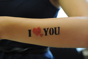 Image showing I love you