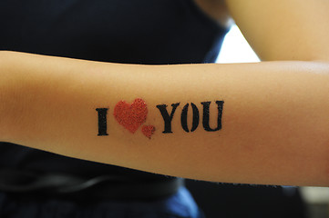 Image showing I love you