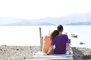 Image showing Couple along the coast