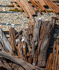 Image showing Steel rods or bars used to reinforce concrete.