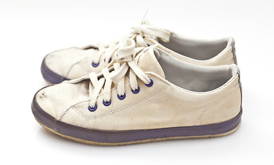 Image showing A pair of old sport shoes
