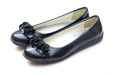 Image showing Black woman shoes on white background