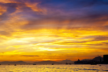 Image showing Sunset at coast 